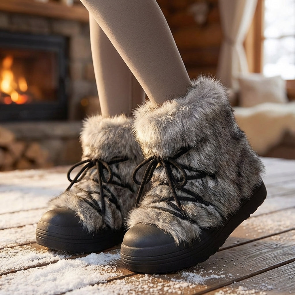 Knöchelstiefel Winter rutschfest warmes Futter Plateau