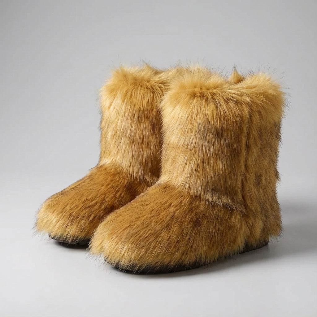 Winterstiefel Wadenhöhe flauschig rutschfest warmes Innenfutter
