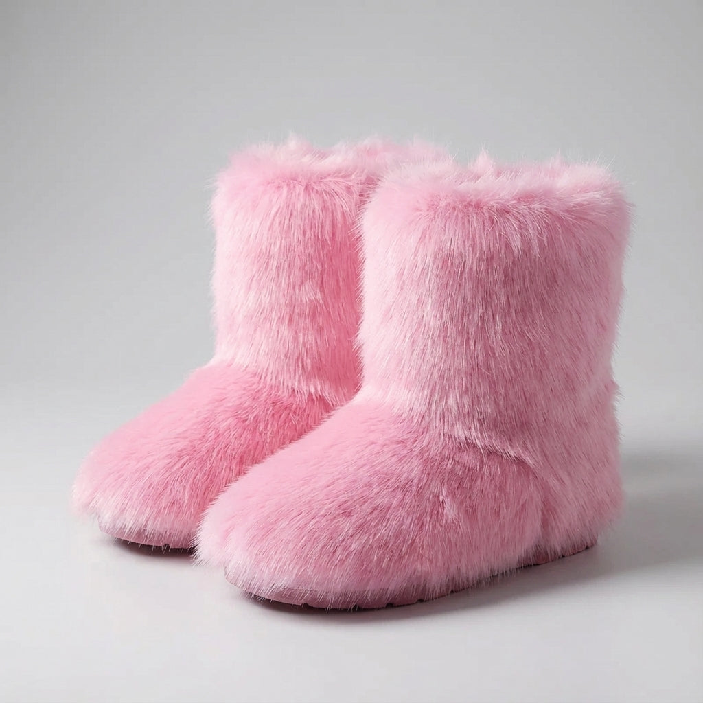 Winterstiefel Wadenhöhe flauschig rutschfest warmes Innenfutter