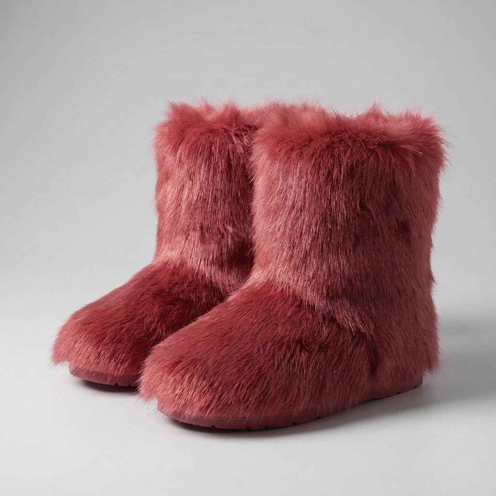 Winterstiefel Wadenhöhe flauschig rutschfest warmes Innenfutter