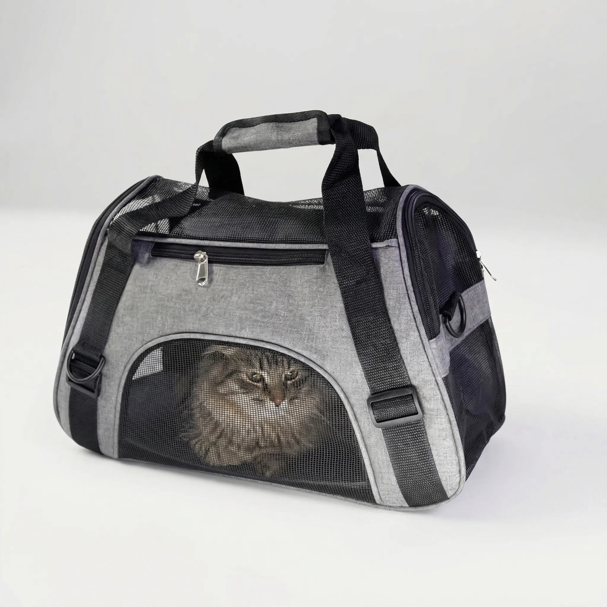 Haustiertransporttasche klappbar mit Mesh-Belüftung für Katzen und Hunde