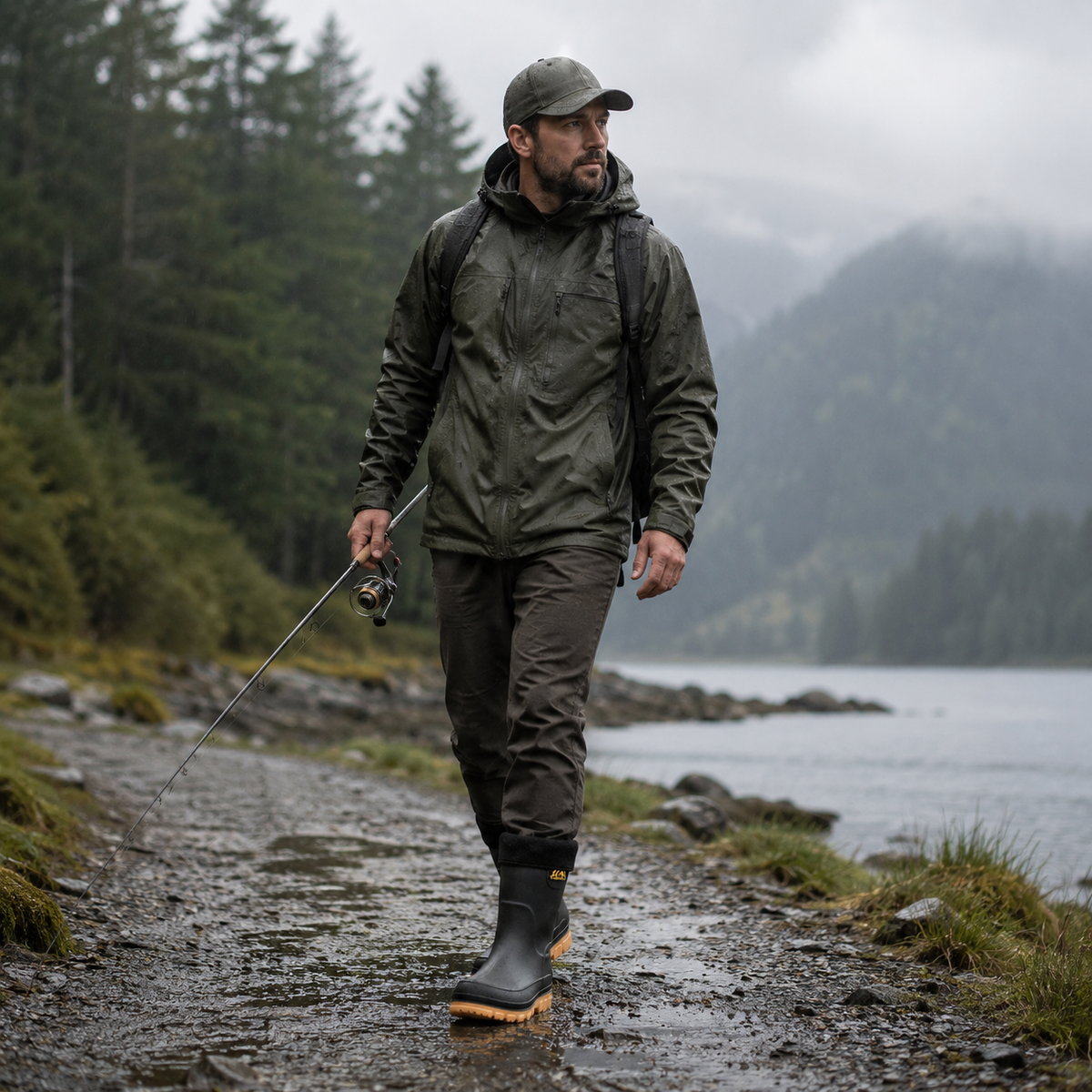 Nordspur | Gelbe Gummistiefel Herren Isoliert