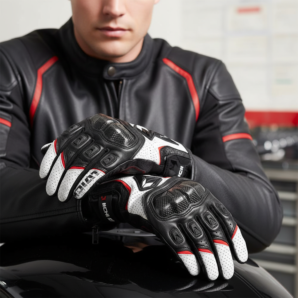 Motorradhandschuhe mit PU-Schutz verstärkte Knöchel ergonomisch
