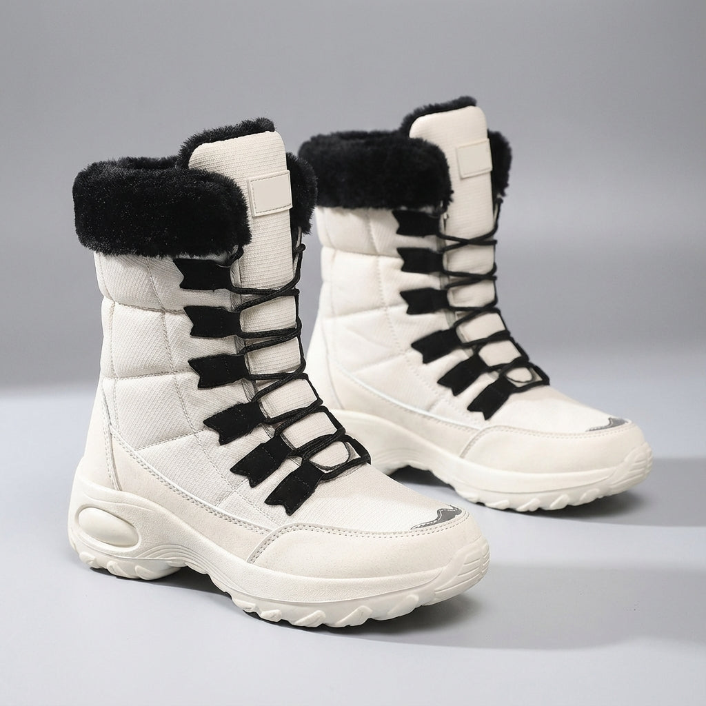 Winterstiefel Damen rutschfest warm gefüttert Schnürsenkelverschluss