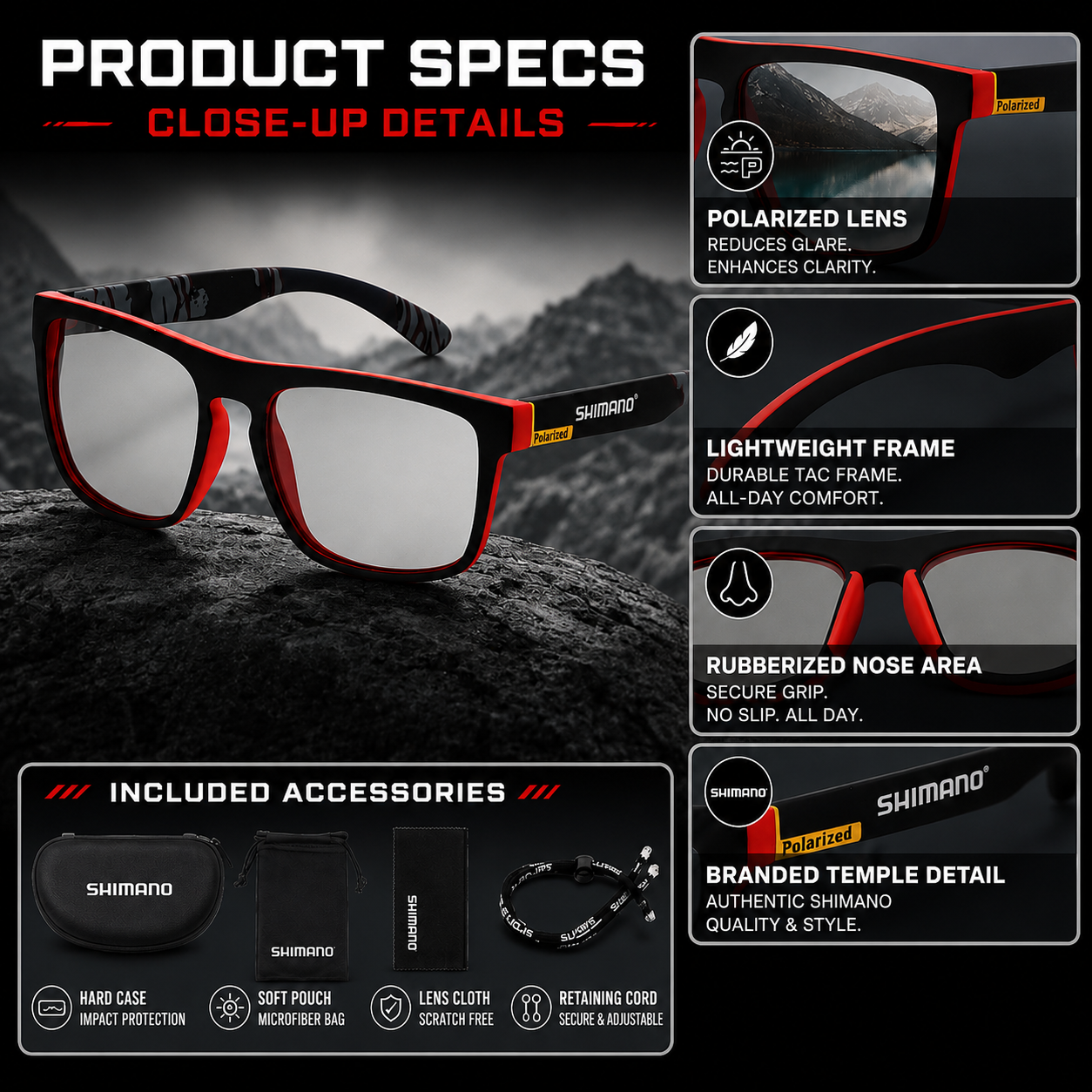 Nordspur | Glarex Polarisierte Wraparound-Outdoor-Sonnenbrille