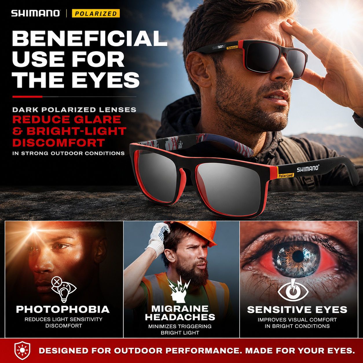 Nordspur | Glarex Polarisierte Wraparound-Outdoor-Sonnenbrille