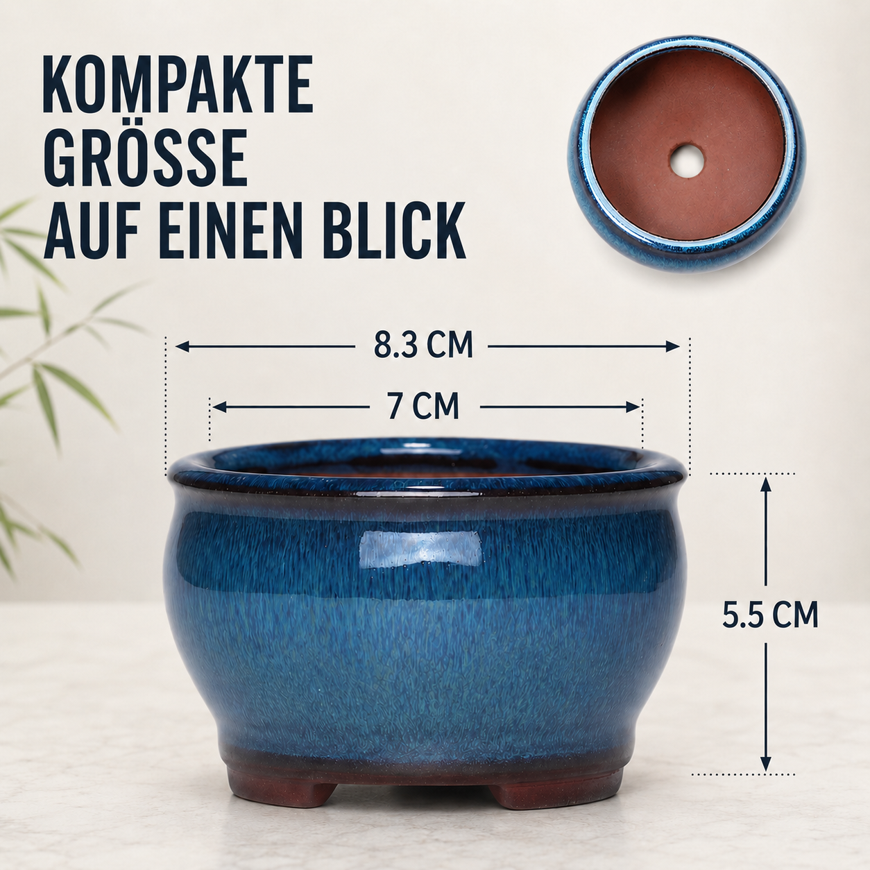 Nordspur | Glazwyn Runder glasierter Blumenkübel
