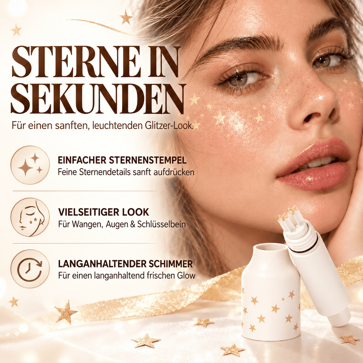 Nordspur | Glitzer-Stern Make-up-Stempel