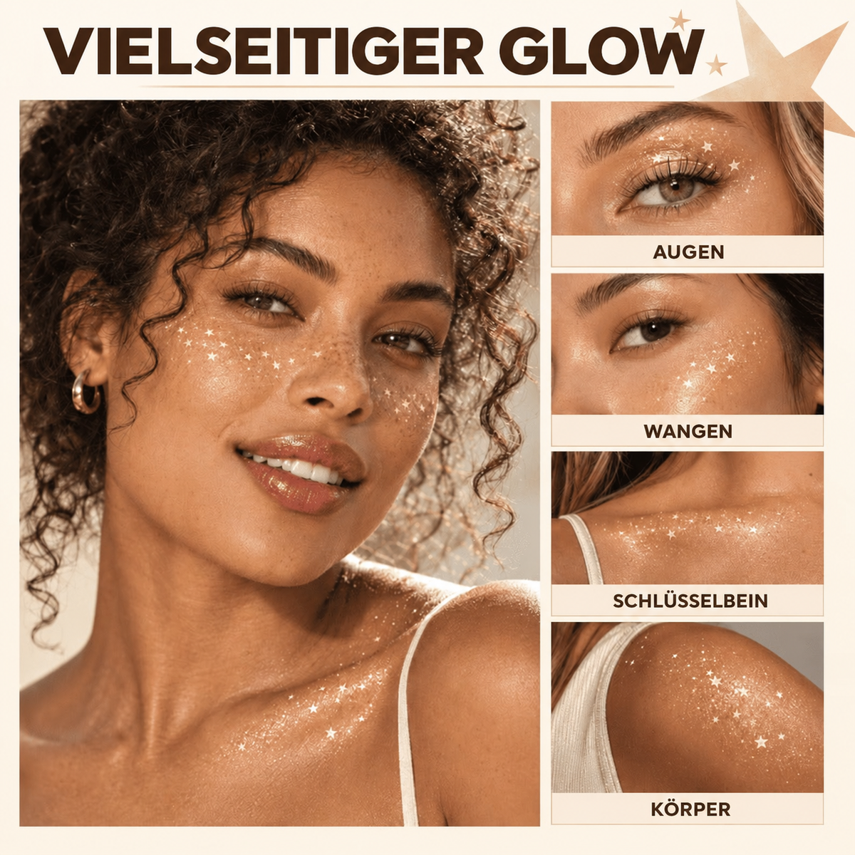 Nordspur | Glitzer-Stern Make-up-Stempel