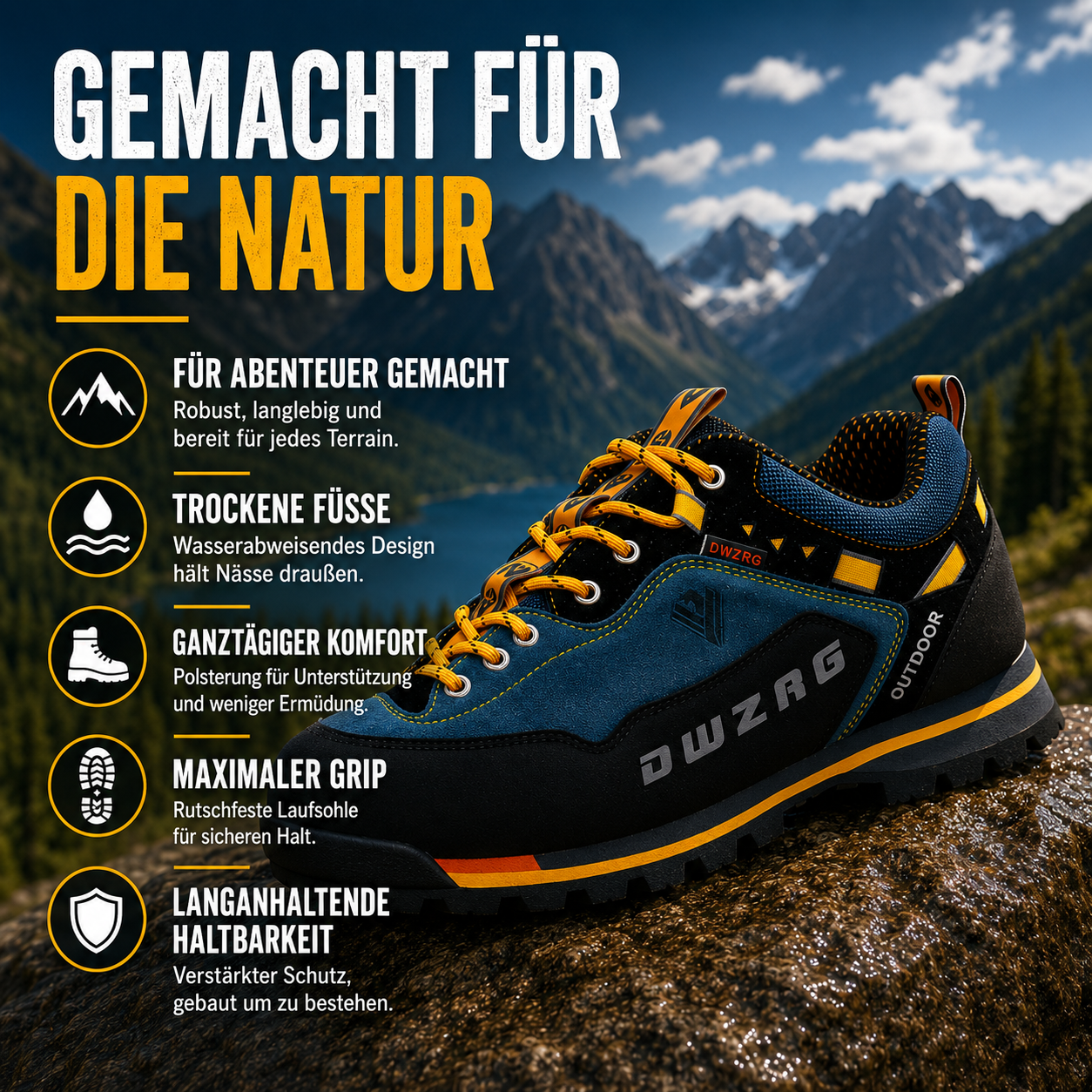 Nordspur | Gripholt Wasserdichte Schnürschuhe Outdoor-Wanderschuhe