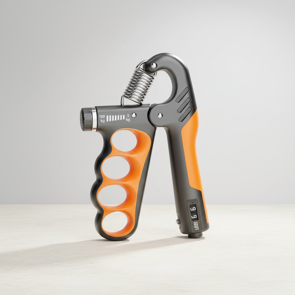 Verstellbarer Handtrainer mit Metallfedern und ergonomischen Fingerrillen