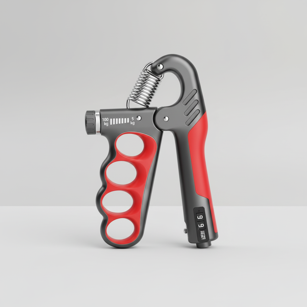 Verstellbarer Handtrainer mit Metallfedern und ergonomischen Fingerrillen