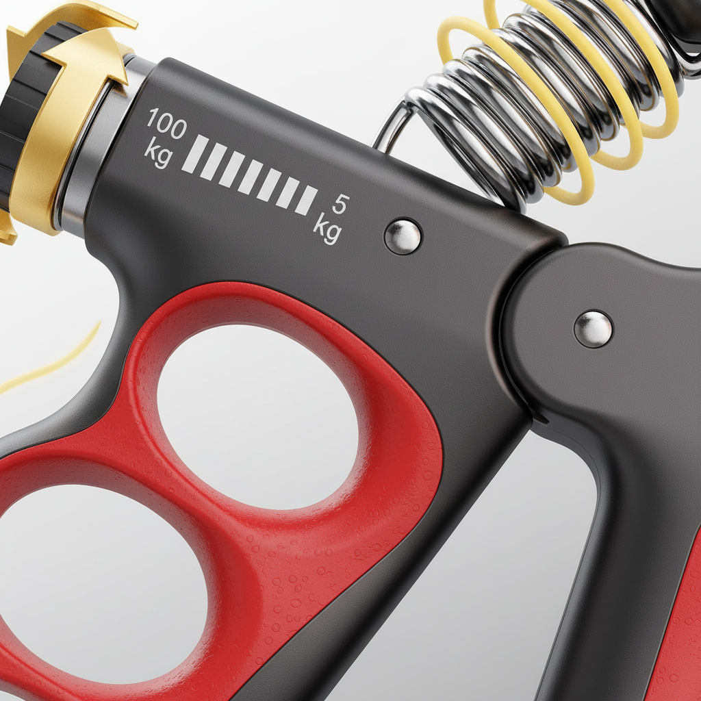 Verstellbarer Handtrainer mit Metallfedern und ergonomischen Fingerrillen