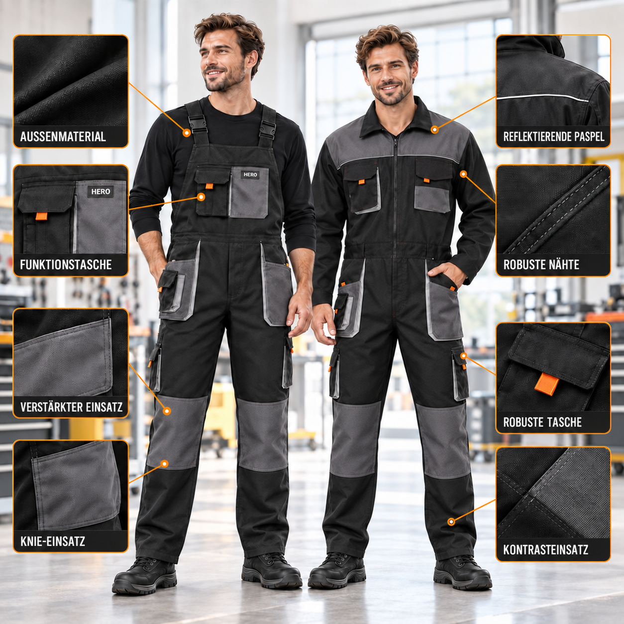 Nordspur | Gruvtek Multi-Pocket-Latzhosen-Arbeitsanzug