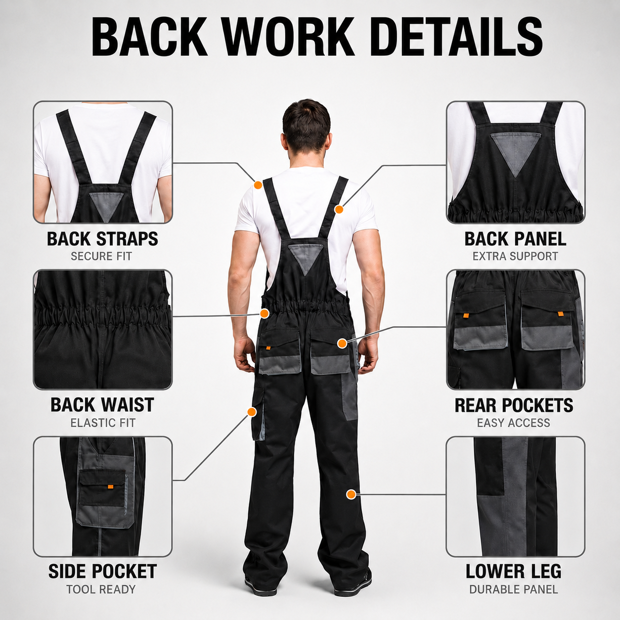 Nordspur | Gruvtek Multi-Pocket-Latzhosen-Arbeitsanzug