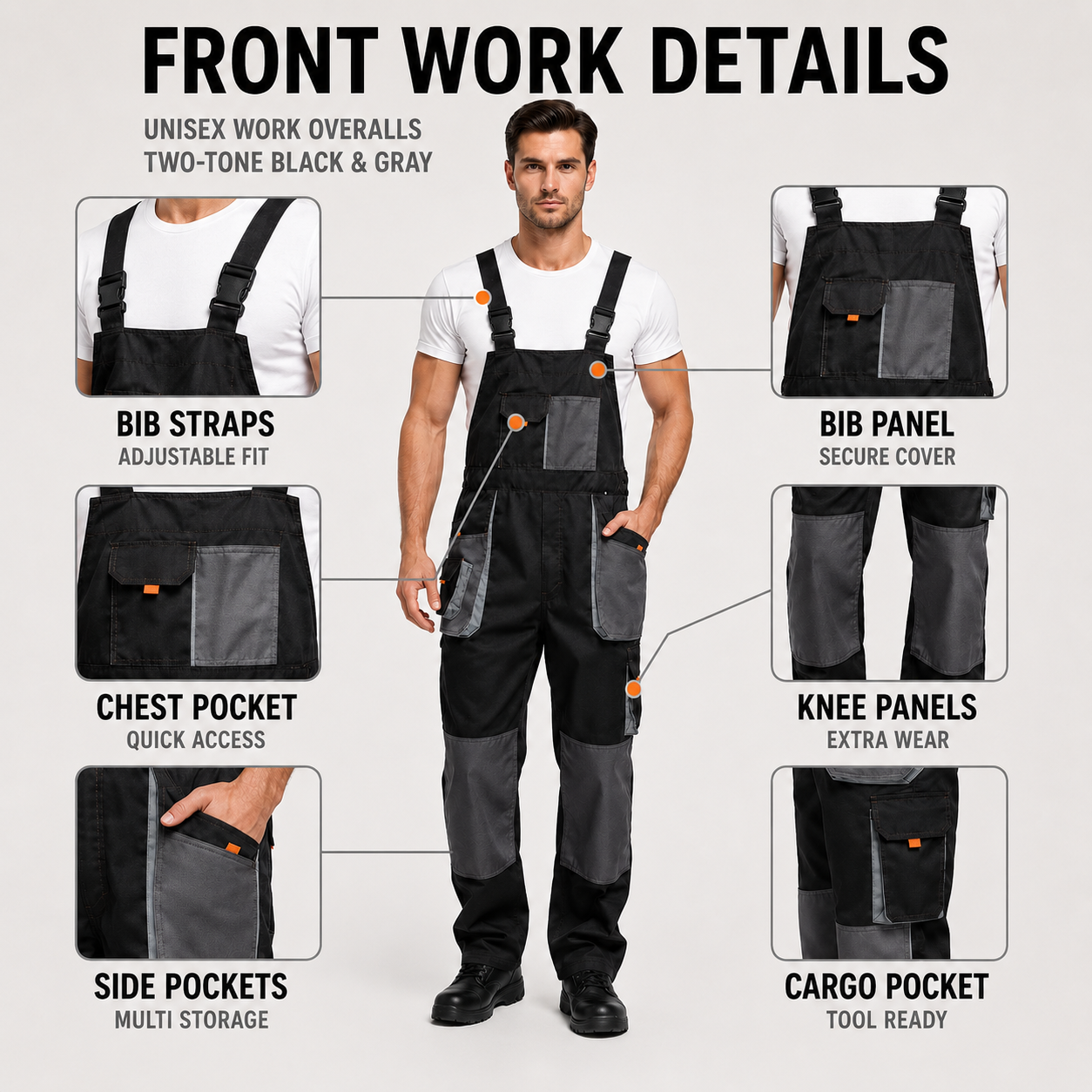 Nordspur | Gruvtek Multi-Pocket-Latzhosen-Arbeitsanzug