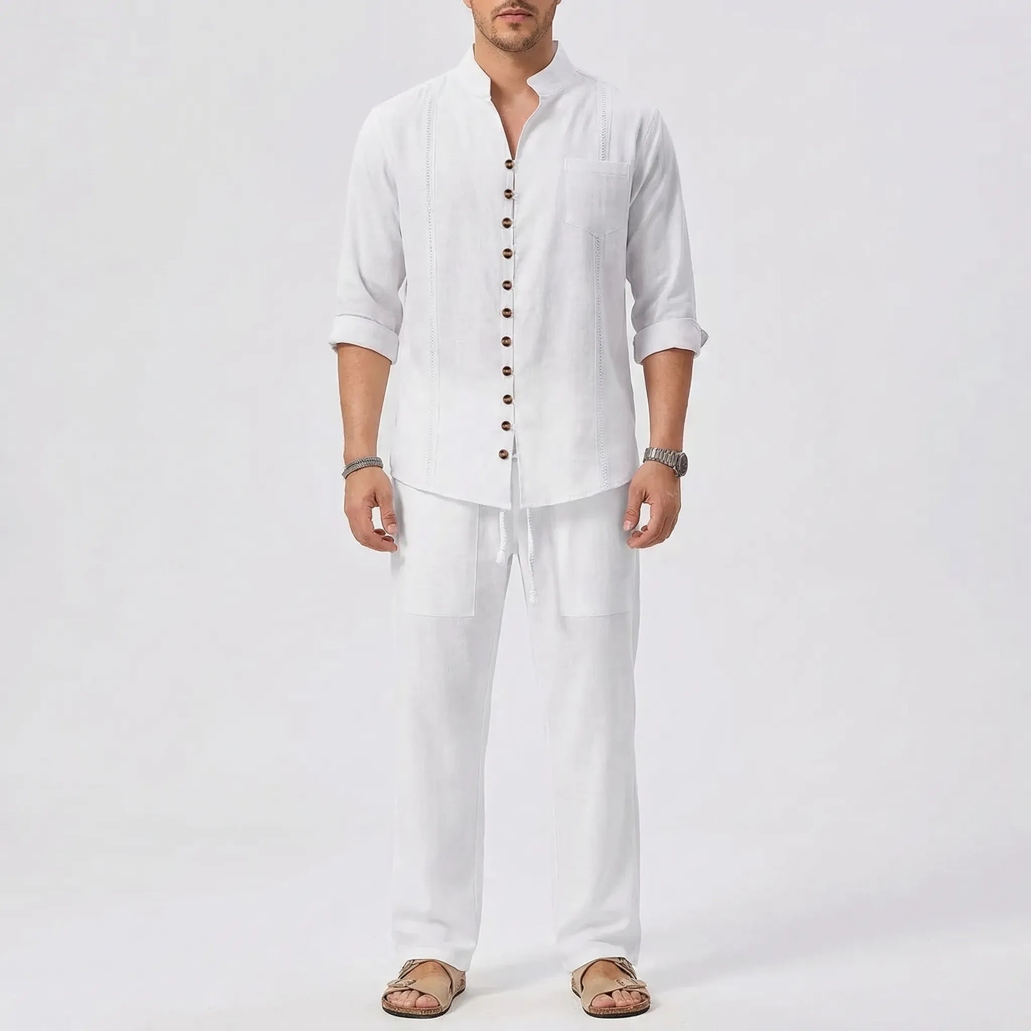 Herren Hemd- und Hosenset kubanischer Stil Strand Freizeit