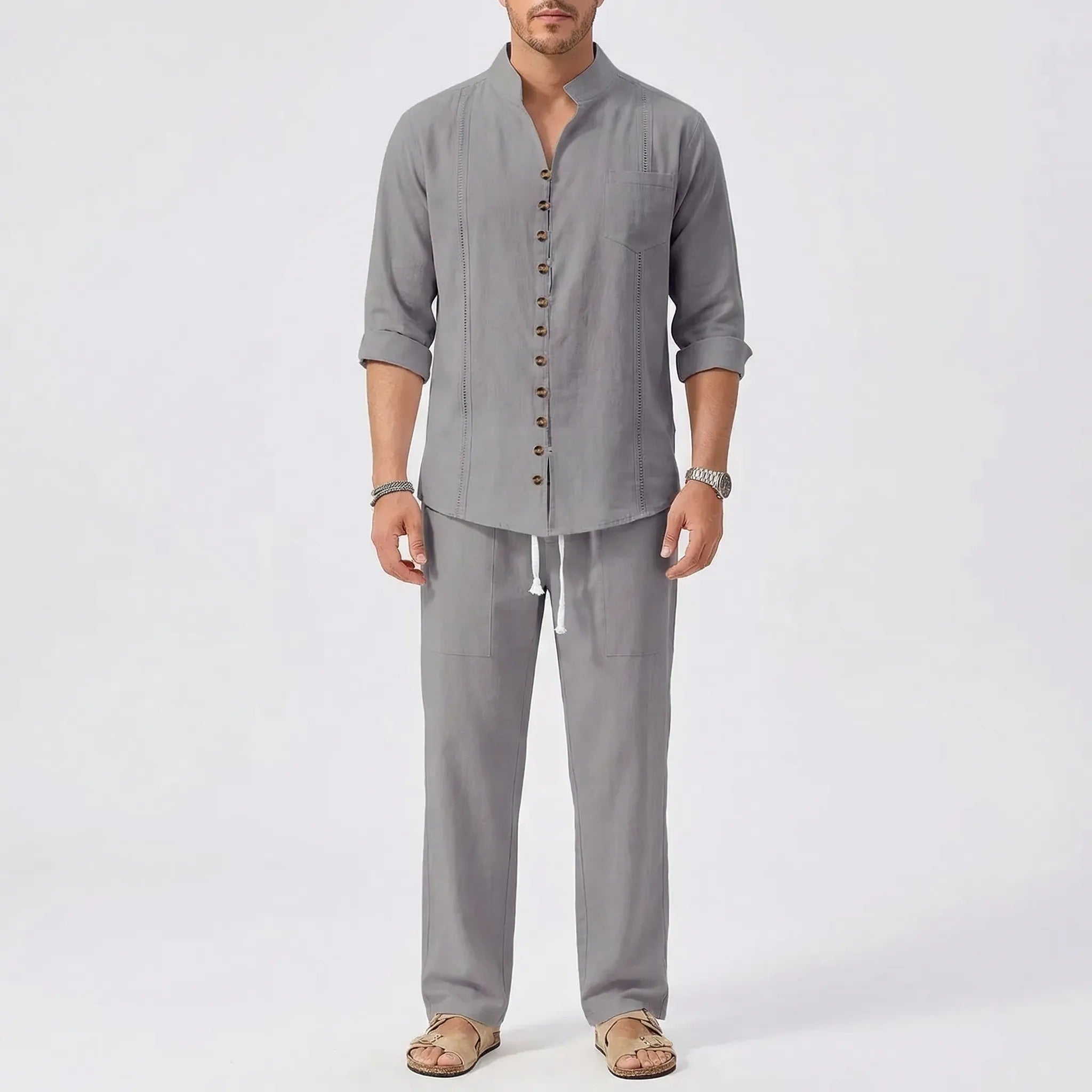 Herren Hemd- und Hosenset kubanischer Stil Strand Freizeit