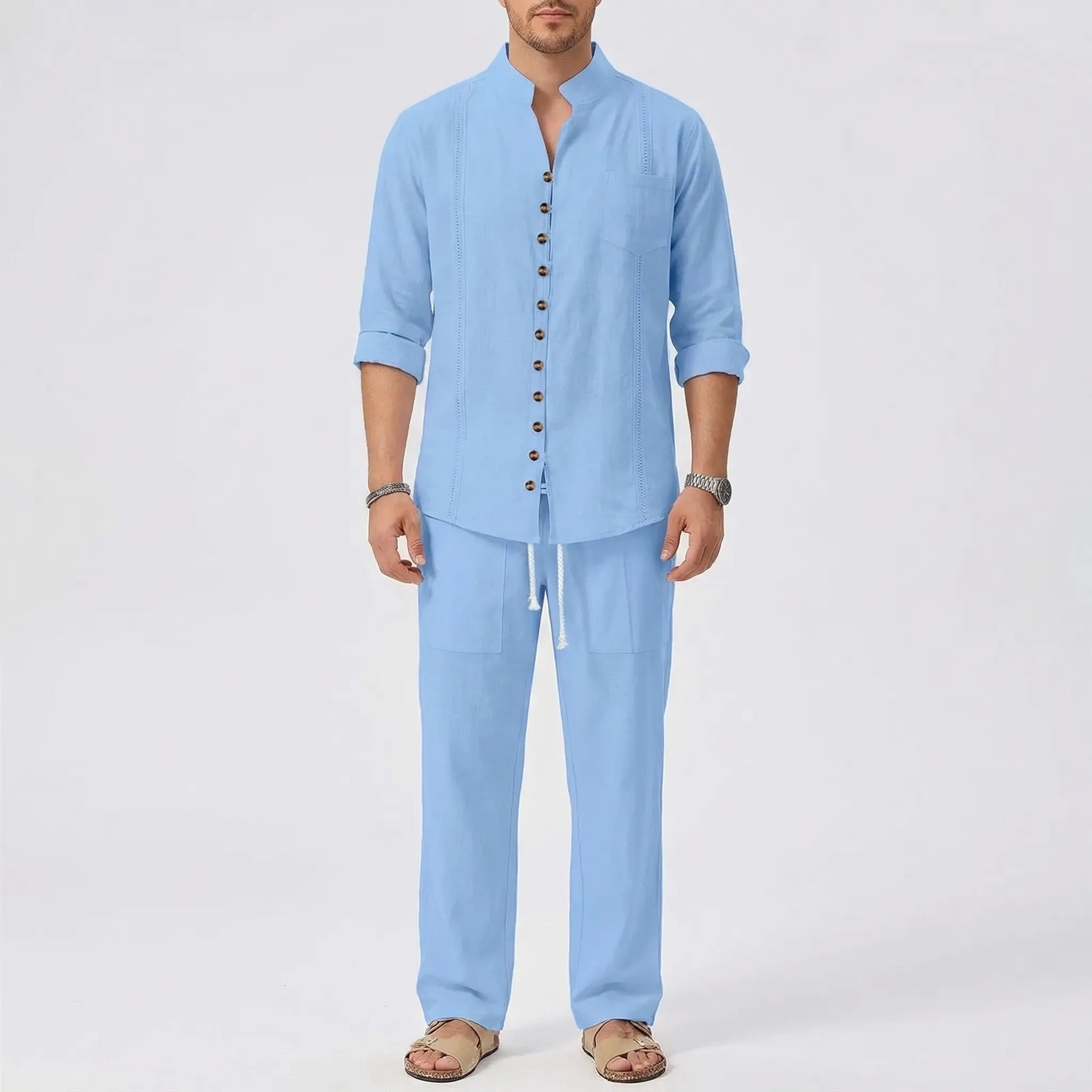 Herren Hemd- und Hosenset kubanischer Stil Strand Freizeit