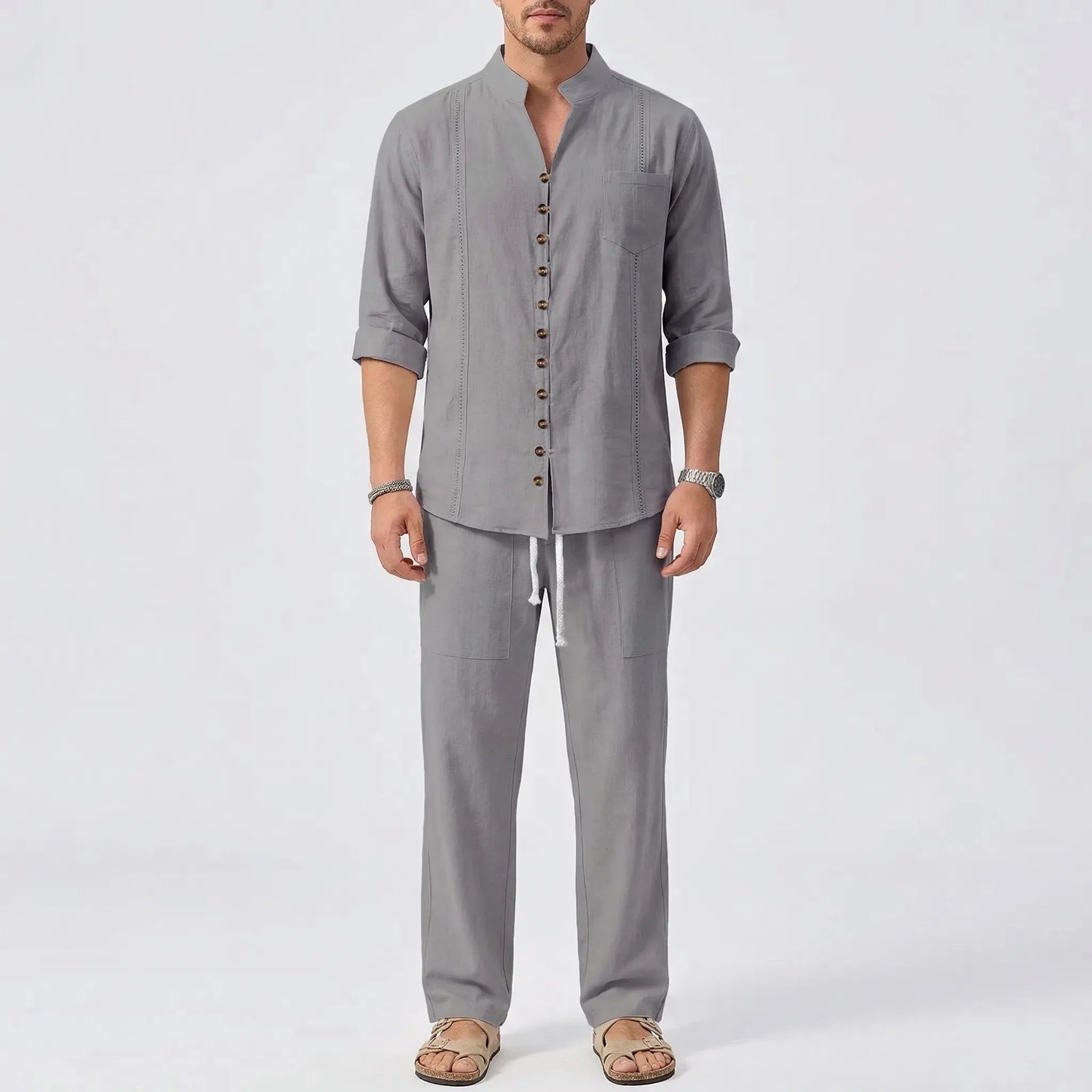 Herren Hemd- und Hosenset kubanischer Stil Strand Freizeit