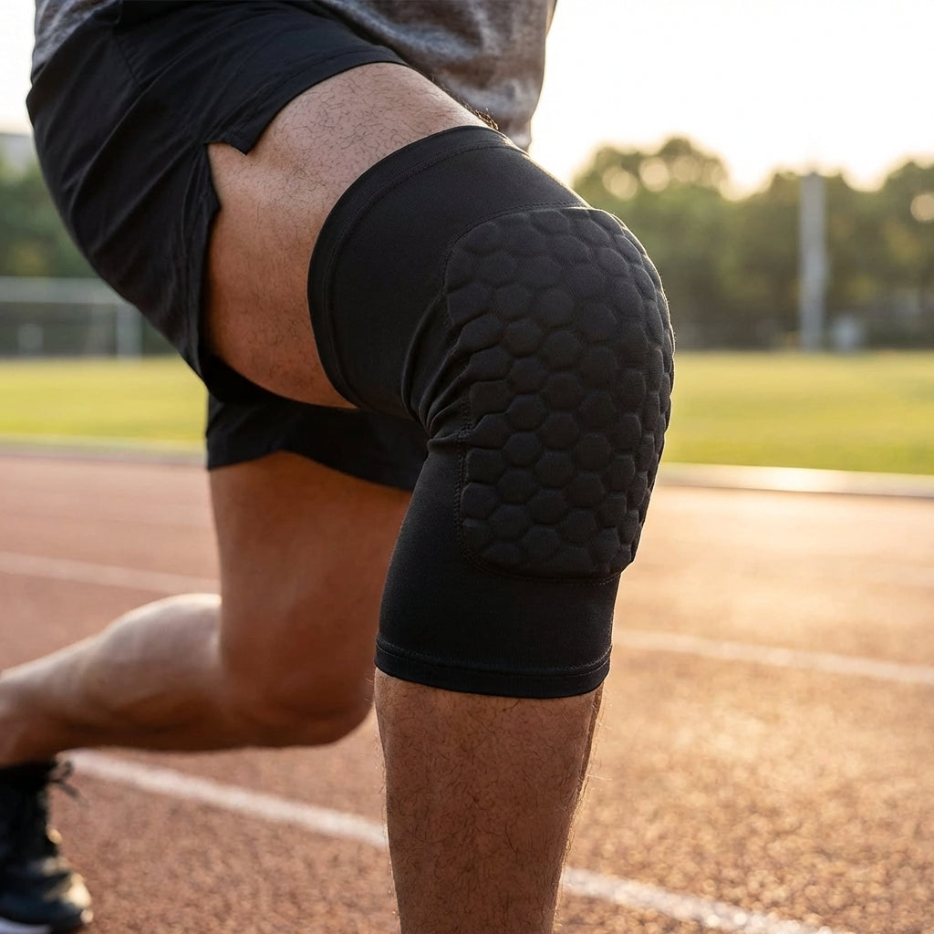 Gepolsterte Kompressions-Kniebandage mit Wabenpolsterung für Sport