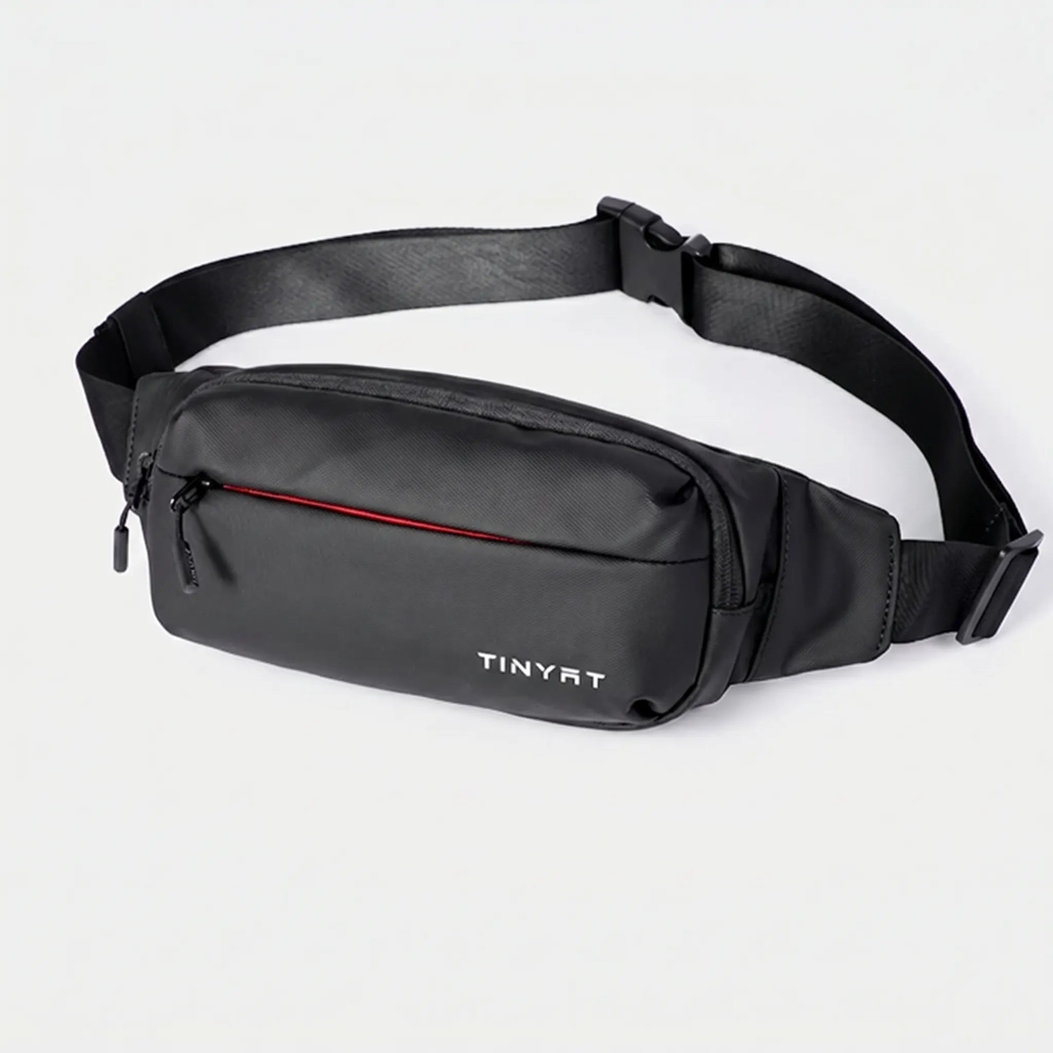 Gekrümmte Bauchtasche mit dualem Reißverschluss und verstellbarem Riemen
