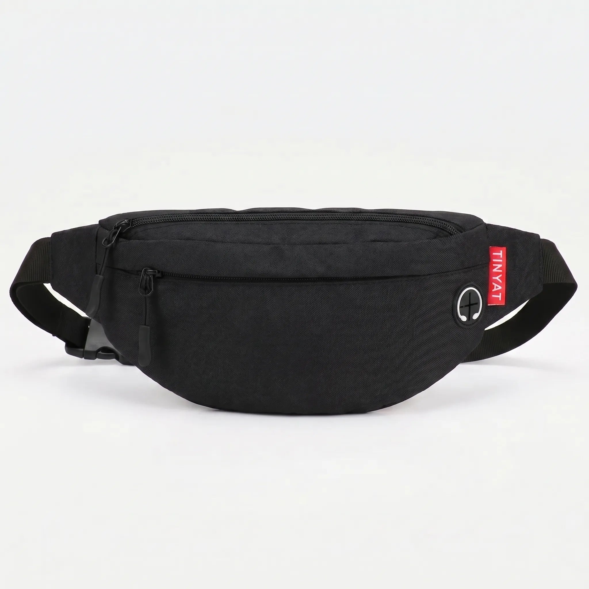 Gekrümmte Bauchtasche mit dualem Reißverschluss und verstellbarem Riemen