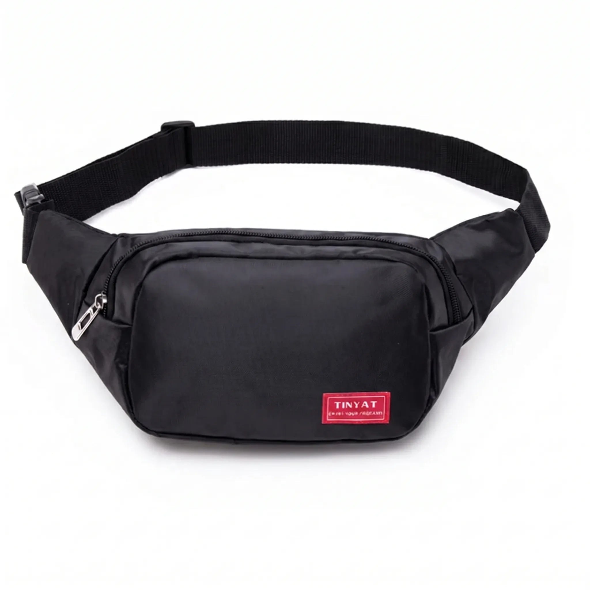 Gekrümmte Bauchtasche mit dualem Reißverschluss und verstellbarem Riemen