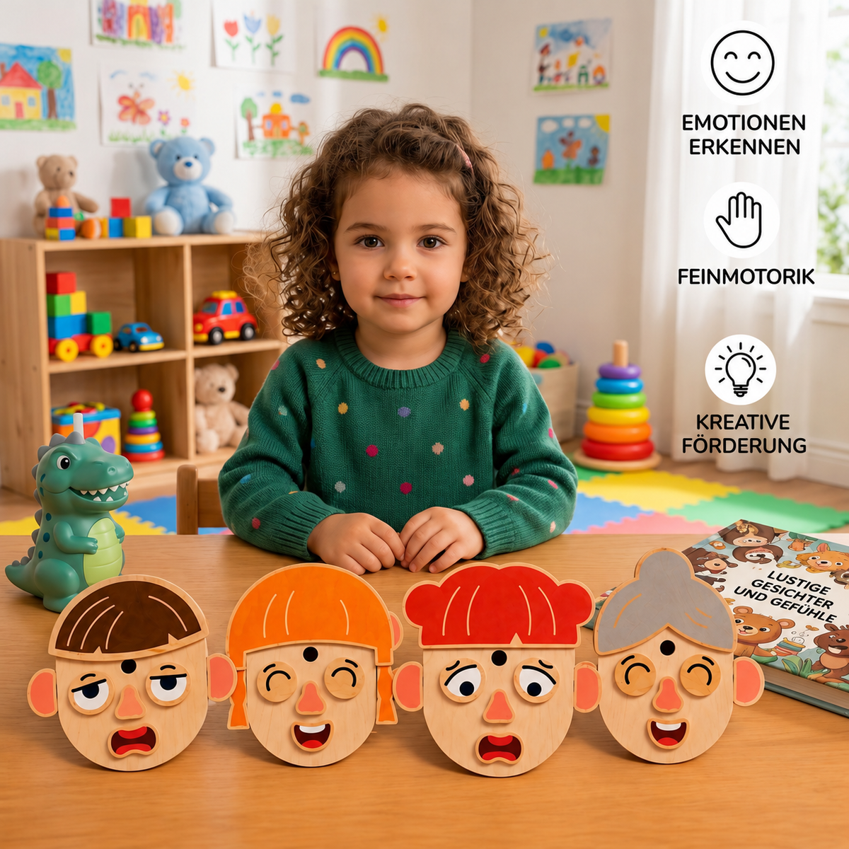 Nordspur | Holz-Lernspielzeug Gesichtsausdrücke & Emotionen für Kinder