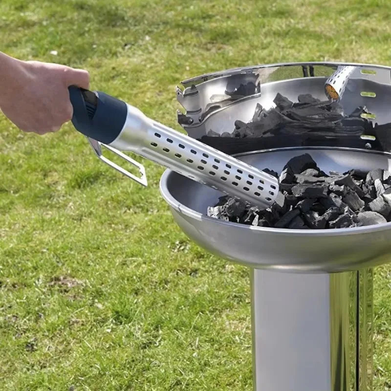 Elektrischer Heißluft-Grillanzünder mit langem Aufsatz und Ruhehalterung