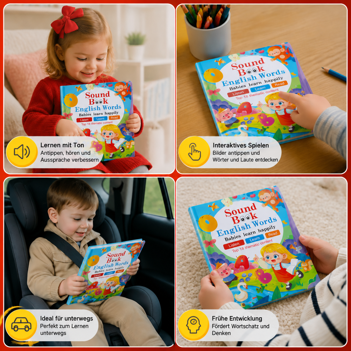 Nordspur | Interaktives Englisch-Soundbuch für Kinder – Antippen & Zuhören – Spielerisches & Einfaches Frühes Lernen