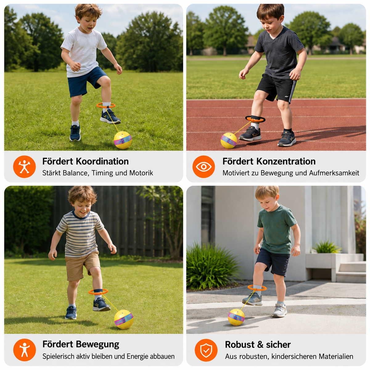 Nordspur | Interaktives Sprungball-Knöchelspielzeug für Kinder
