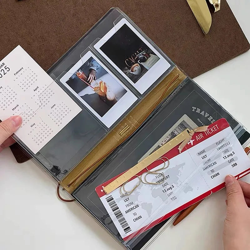 Reisepassformat Notizbuch mit Elastikverschluss und Vintage-Design