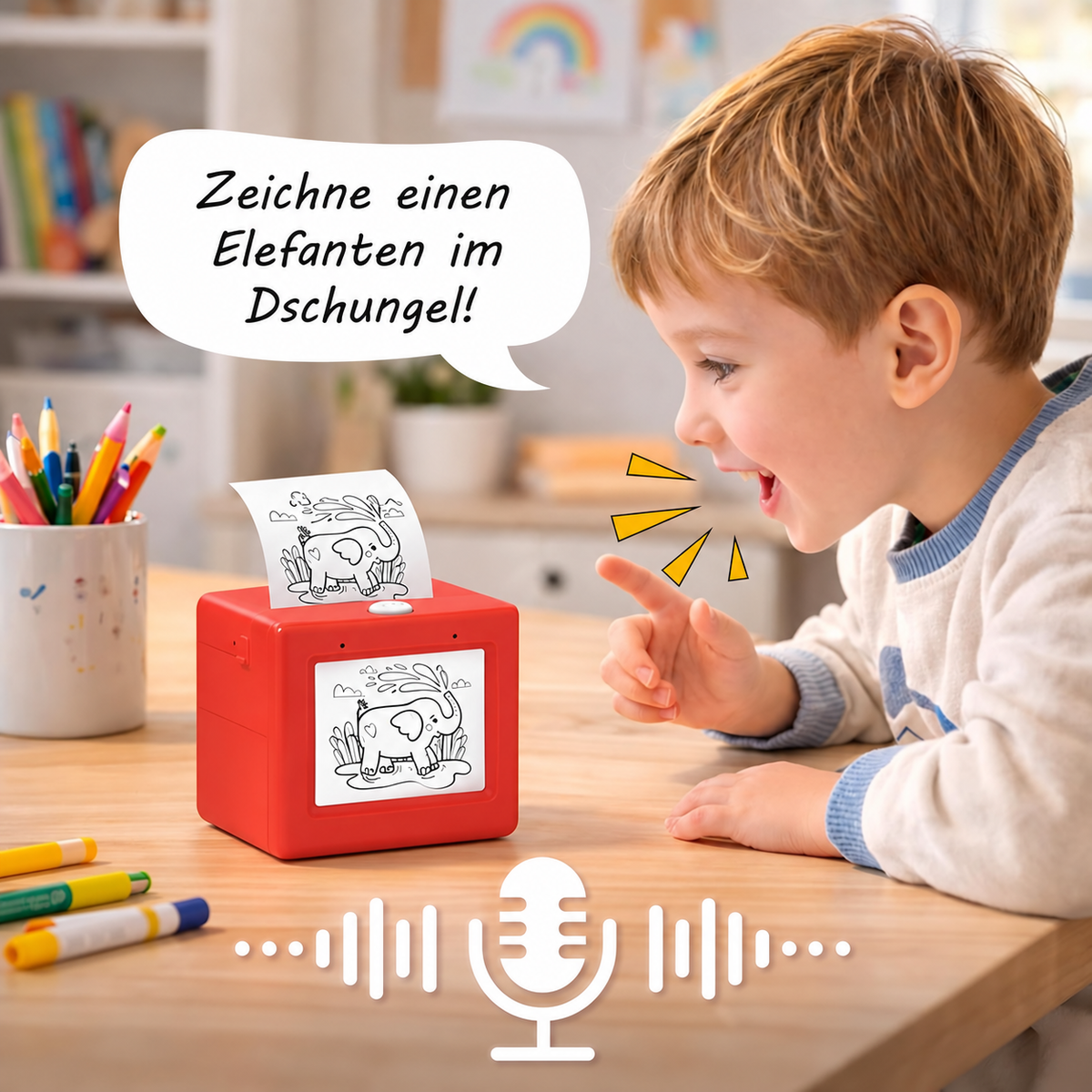Nordspur | KI-Sprachgesteuerter Mini-Stickerdrucker