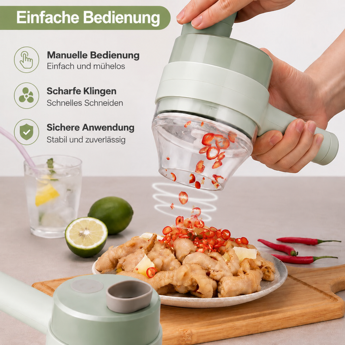 Nordspur | Kabelloser Handlicher Lebensmittelzerkleinerer
