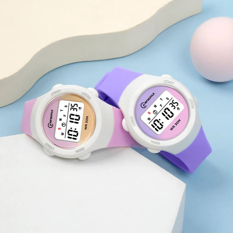 Kinder Digitaluhr Sport mit Alarm Stoppuhr wasserdicht Silikonarmband