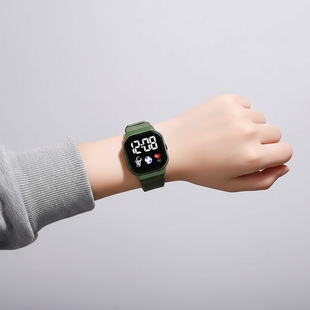 Digitale Kinderuhr LED Silikonarmband wasserdicht