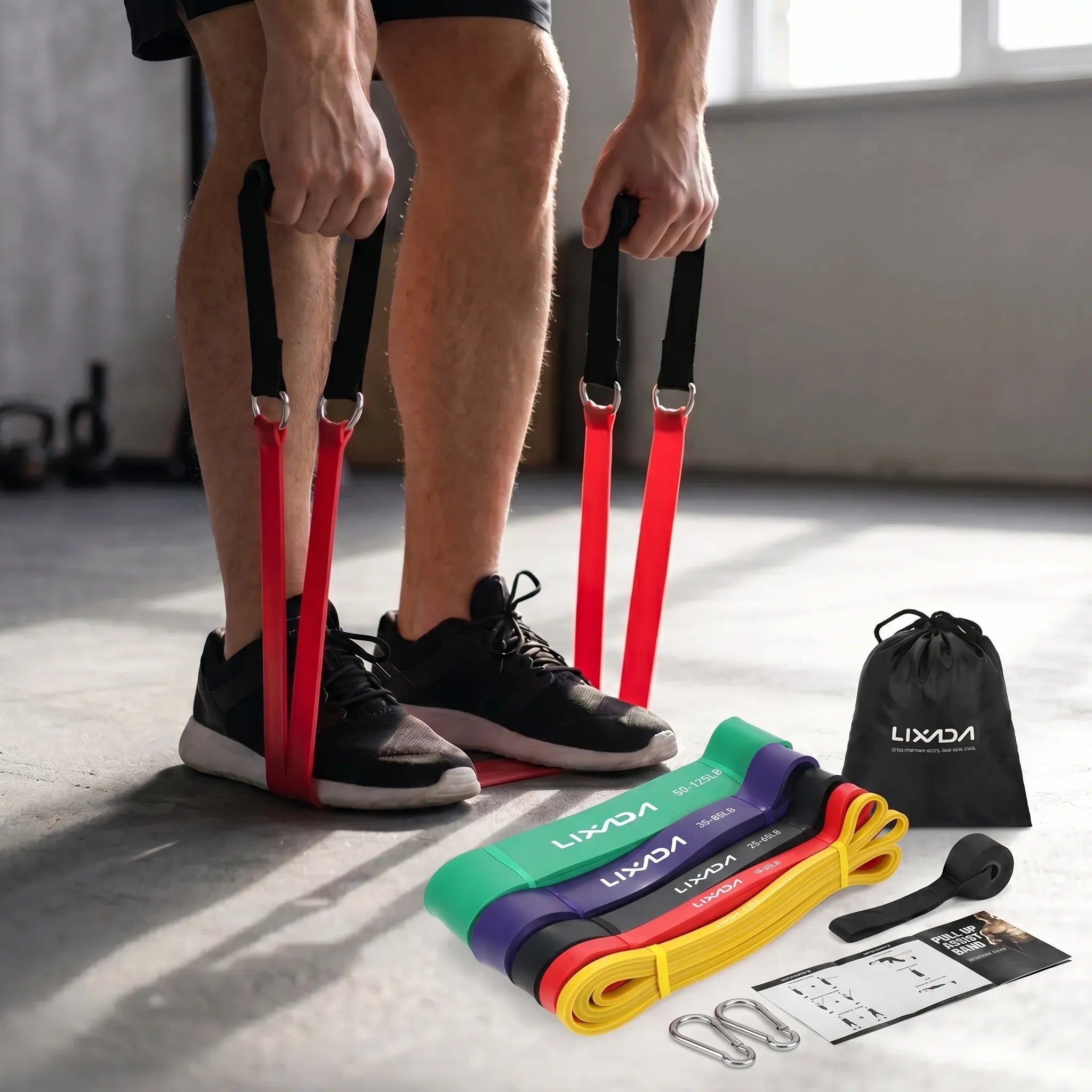 Widerstandsbänder Set mit Griffen und Türanker für Heimtraining