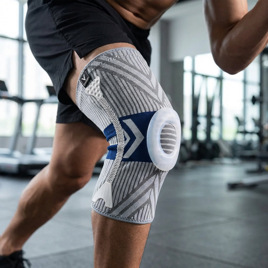 Kniebandage Sport Kompression Silikonring Federelemente