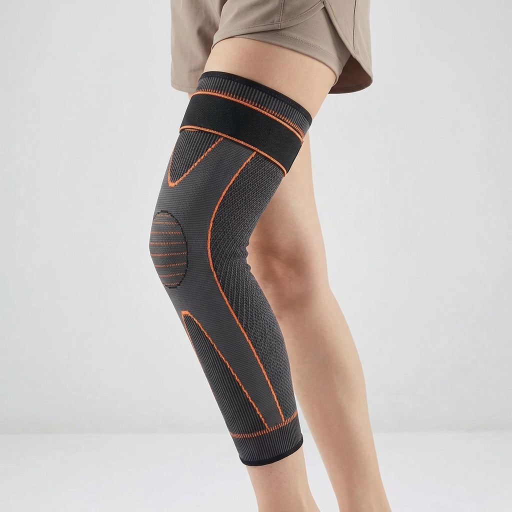 Lange Kniebandage Kompression rutschfest für Sport und Alltag