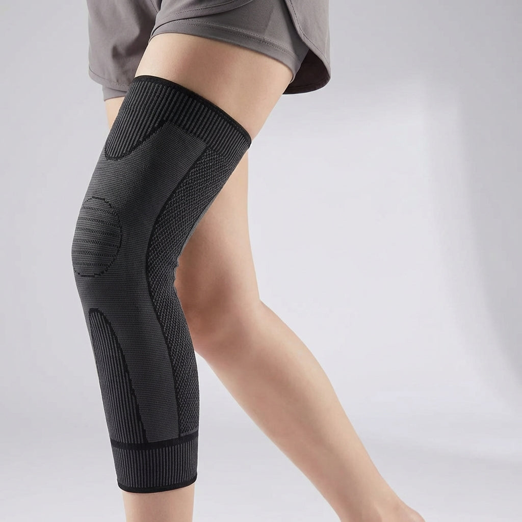 Lange Kniebandage Kompression rutschfest für Sport und Alltag