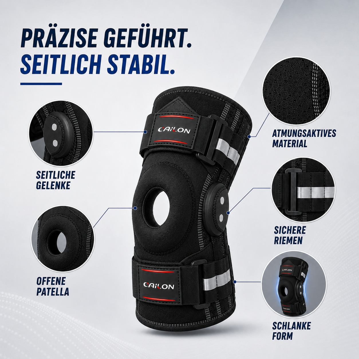 Nordspur | Knevoxa Kniebandage mit Gelenken | Seitliche Stabilisatoren für die Arbeit