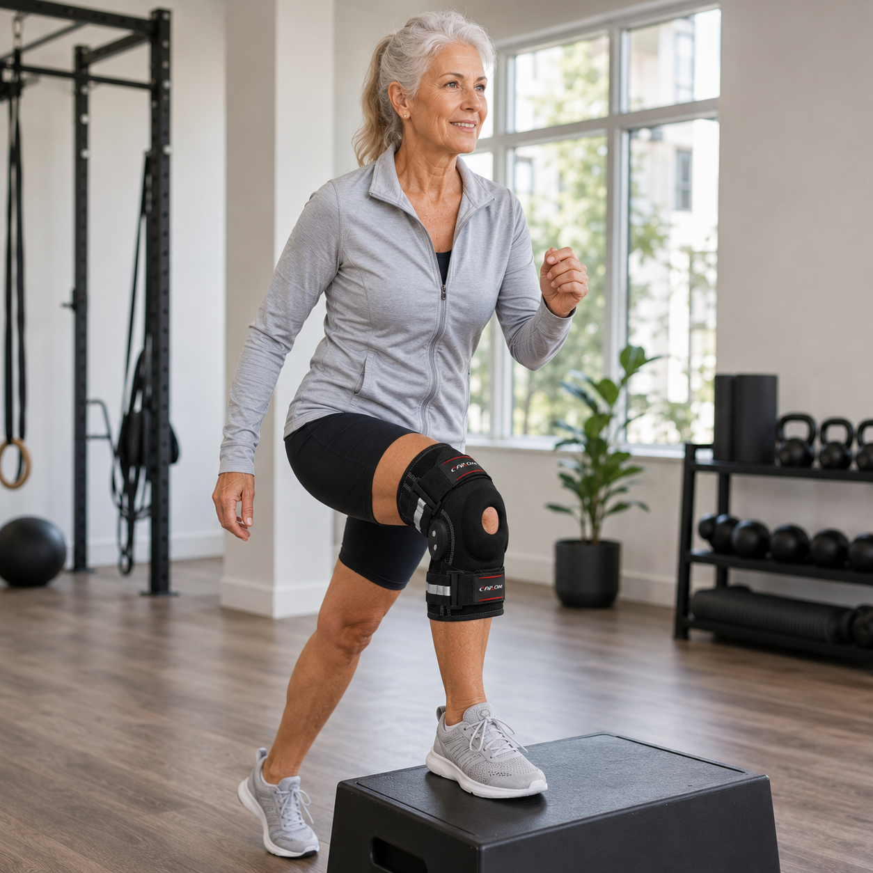 Nordspur | Knevoxa Kniebandage mit Gelenken | Seitliche Stabilisatoren fürs Training