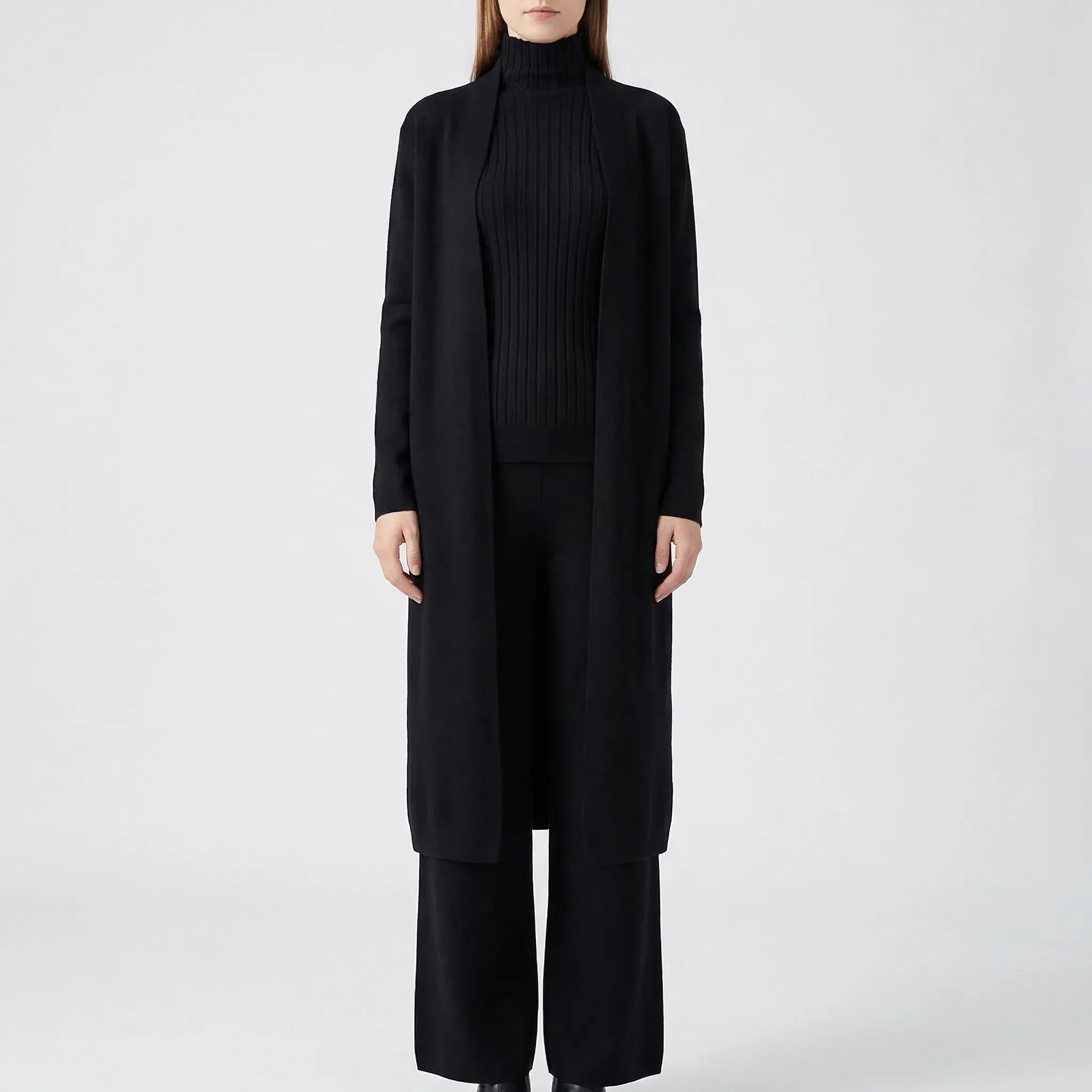 Strick 3-Teiler für Damen mit Cardigan, Pullover und Hose
