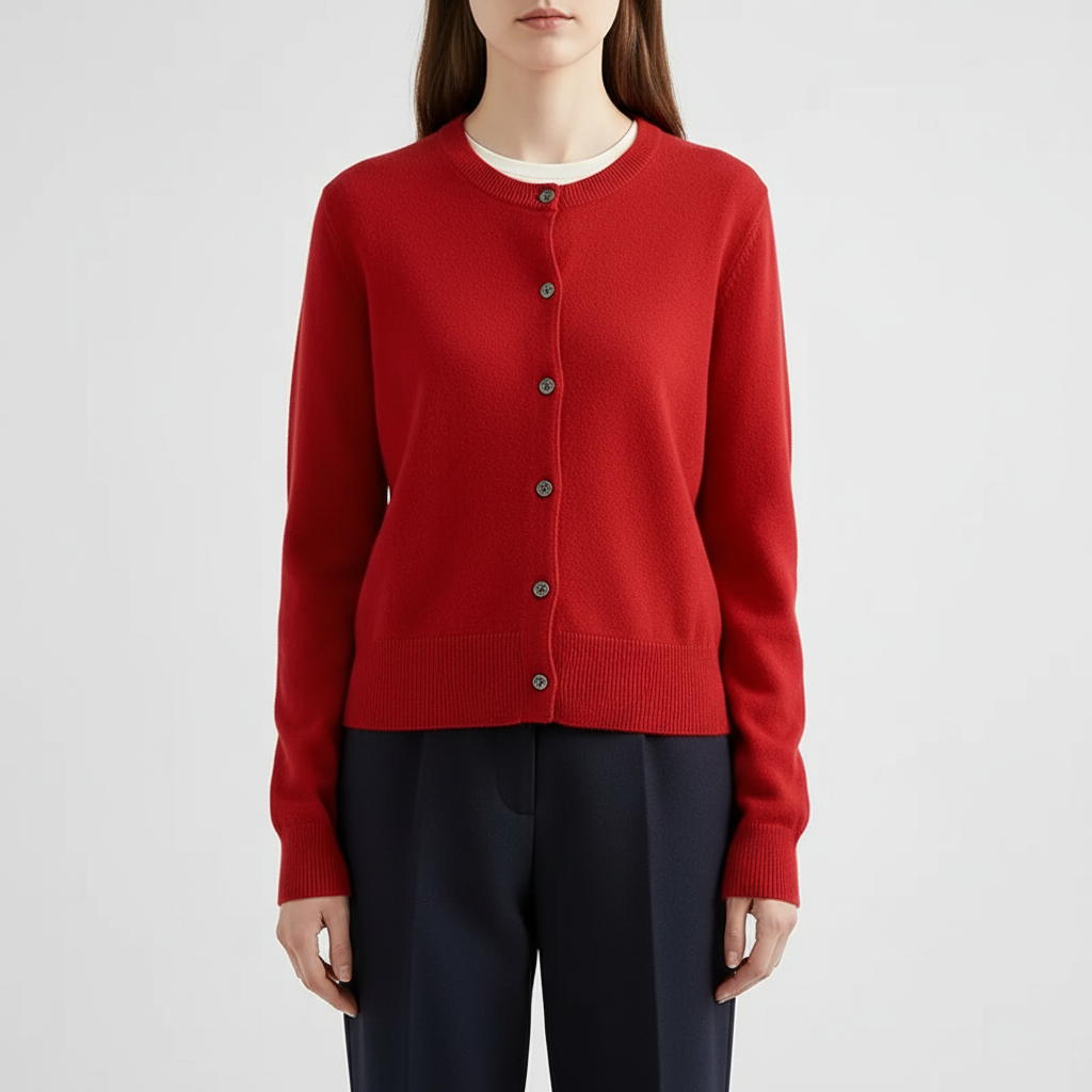 Gestrickte Langarm-Strickjacke Damen weich hochelastisch