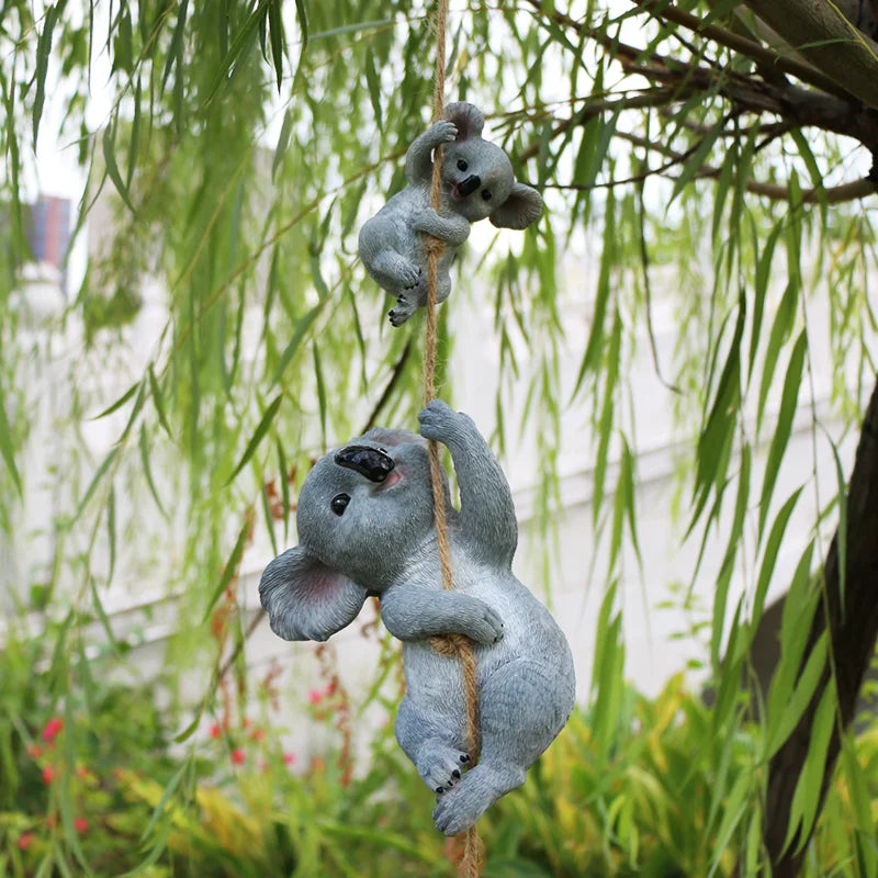 Schwingende Koala-Hängefigur Gartendekoration aus Harz