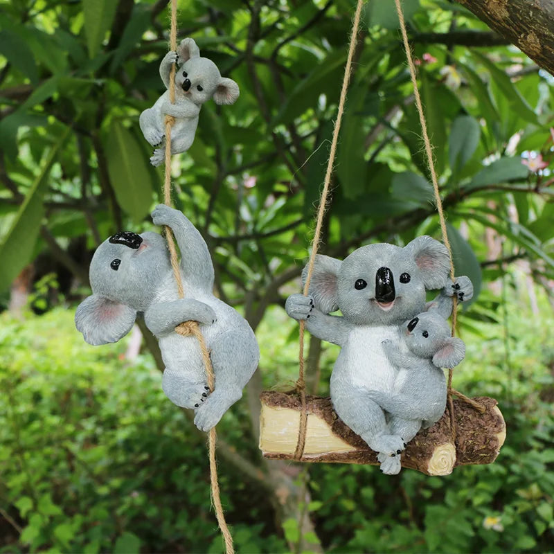 Schwingende Koala-Hängefigur Gartendekoration aus Harz