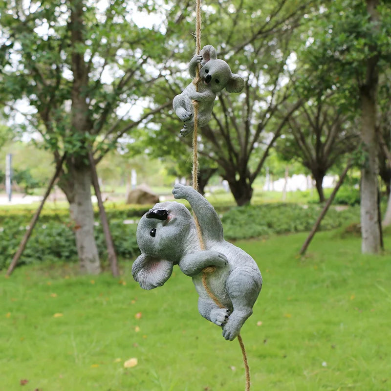 Schwingende Koala-Hängefigur Gartendekoration aus Harz