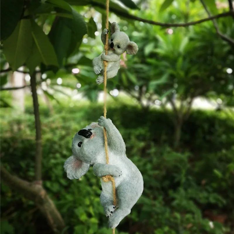 Schwingende Koala-Hängefigur Gartendekoration aus Harz