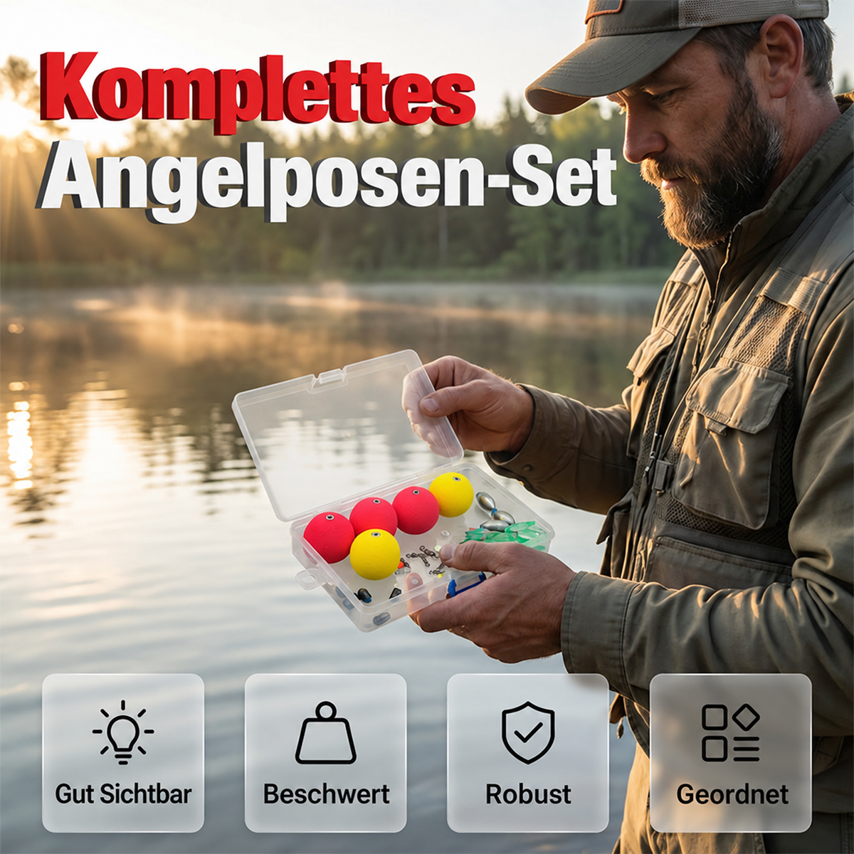 Nordspur | Komplettes Angel-Set mit Schwimmern, Senkkörpern und Montage-Zubehör